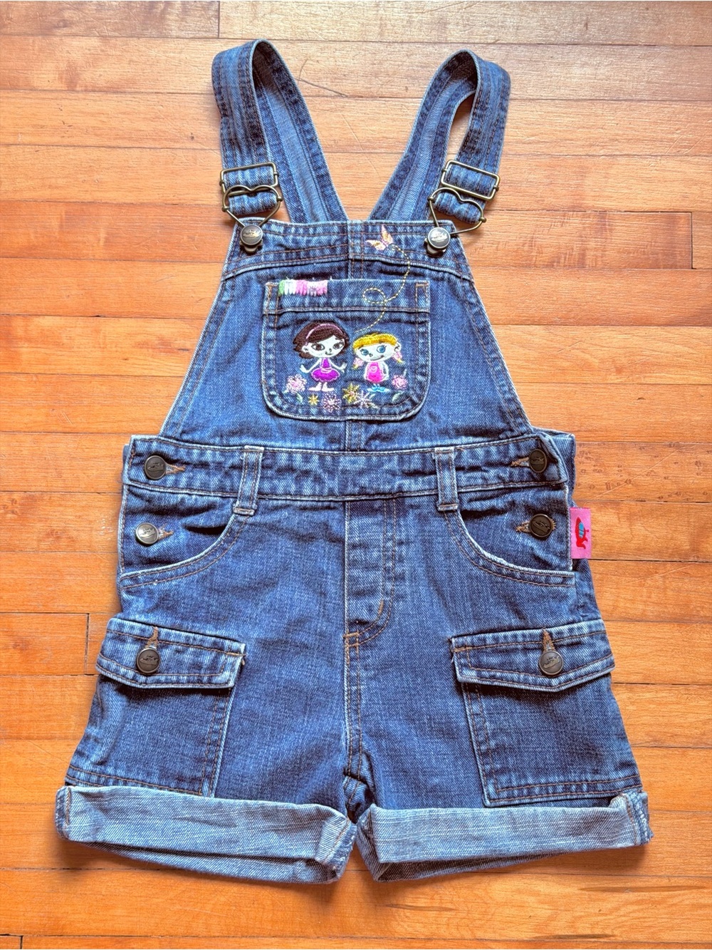 Disney LITTLE EINSTEINS Vintage Y2K Embroidered Denim Overalls June Alice 4T